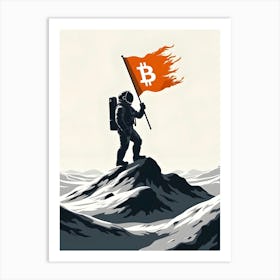 Bitcoin Man In Space Art Print