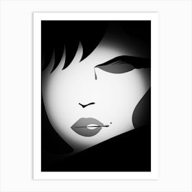 Artistic Woman BW Art Print