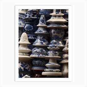 Blue And White Porcelain Art Print