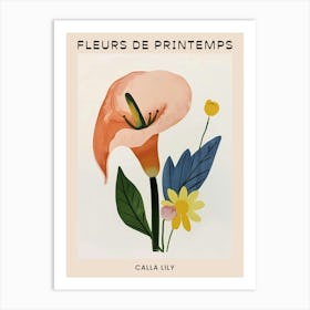 Spring Floral French Poster  Calla Lily 3 Art Print