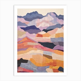 Pikes Peak United States 2 Colourful Mountain Illustration Art Print