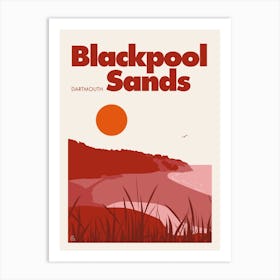 Blackpool Sands, Dartmouth (Red) Art Print