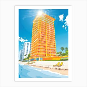 Beach Apartment Building Art Print