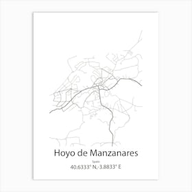 Hoyo De Manzanares,Spain Minimalist Map Art Print