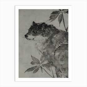 Dark Gothic Fox Art Print