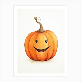 Friendly Kids Pumpkin 2 Art Print