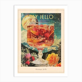 Orange Jelly Space Retro Collage Poster Art Print