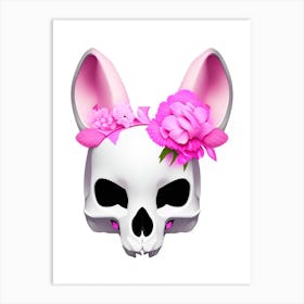 Animal Skull Pink Kawaii Art Print