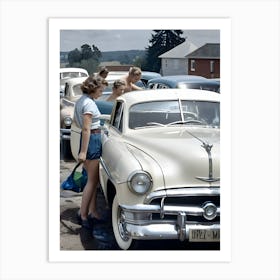 50's Era Community Car Wash Reimagined - Hall-O-Gram Creations 26 Art Print