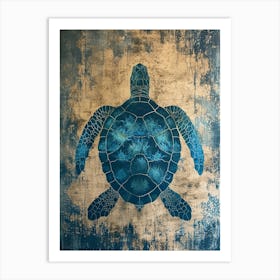 Ornamental Sea Turtle Wallpaper Style 4 Art Print