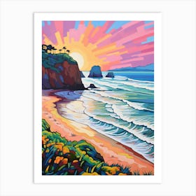 Cannon Beach Washington Retro Pop Art 3 Art Print