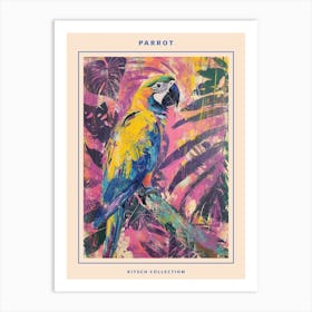 Parrot Brushstrokes Poster 2 Art Print