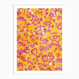 Calendula Floral Print Warm Tones 2 Flower Art Print