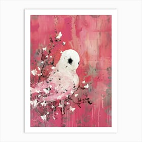 Owl In Pink Art Print