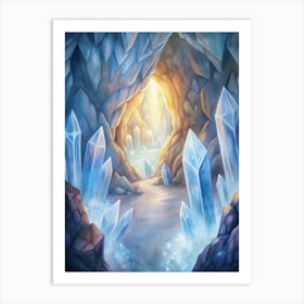 A Glowing Image Of Crystals Forming In Deep Caves Art Print