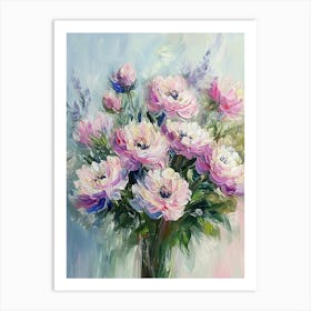 Oil Painting Bouquet Of Peony Flowers 1 Poster