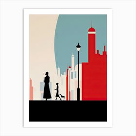 Brighton Beach, England, Bold Outlines 1 Art Print