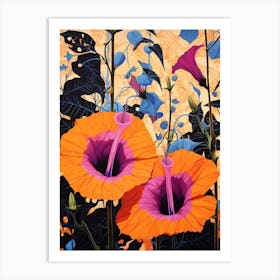 Surreal Florals Morning Glory 3 Flower Painting Art Print