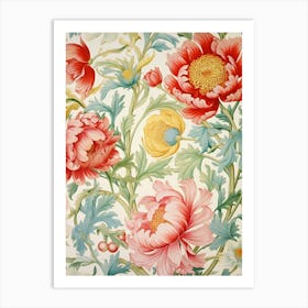 Floral Wallpaper 344 Art Print