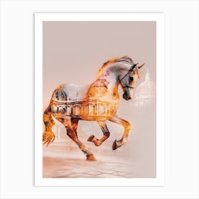 Horse In Flames Art Print