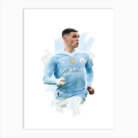 Phil Foden Painting Art Print