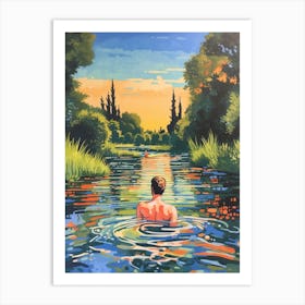 Wild Swimming At River Waveney Suffolk 1 Art Print