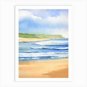 Playa De Zahara De Los Atunes 2, Cadiz, Spain Watercolour Art Print