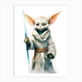 Devon Rex Cat As A Jedi 2 Art Print