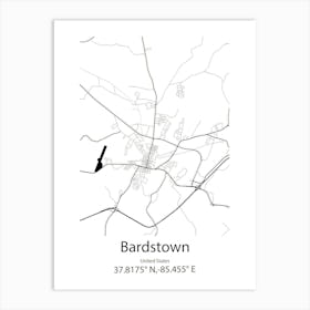 Bardstown,United States Minimalist Map 1 Art Print