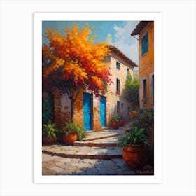 Village In Autumn Art Print