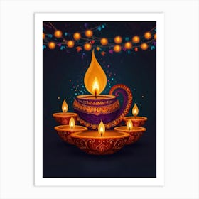 Diwali Greeting Card Art Print