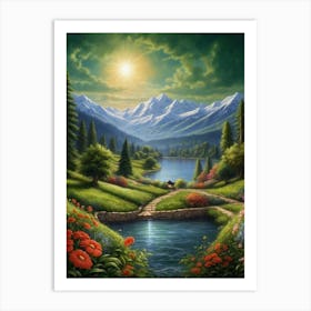 Valley In The Mountains Art Print