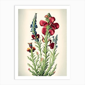 Snapdragon 2 Floral Botanical Vintage Poster Flower Art Print