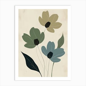 Three Flowers 25 Art Print