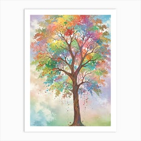 Rainbow Tree Art Print