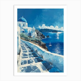 Santorini Greece Blue and white Art Print