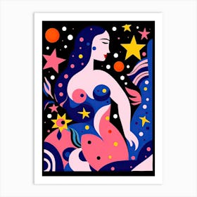 Virgo Illustration Zodiac Star Sign 3 Art Print