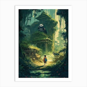 Panda Bear In The Forest 3 Art Print