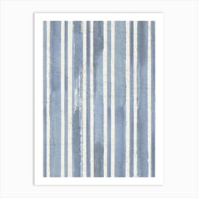 Blue And White Stripes 1 Art Print