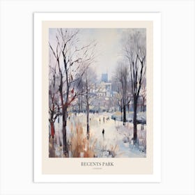 Winter City Park Poster Regents Park London 3 Art Print