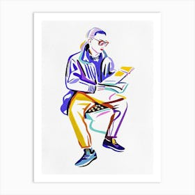 Man Reading A Book Art Print