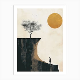 Tree On A Cliff Art Print