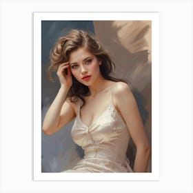 Portrait Of A Young Woman Art Print