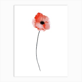 Watercolor Poppy Flower Art Print