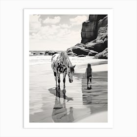 A Horse Oil Painting In Bondi Beach, Australia, Portrait 1 Art Print