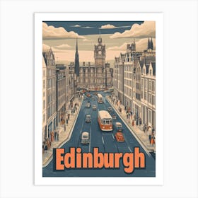 Aihrgdesign A Classic 1960s Travel Poster For Edinburgh 2 Art Print