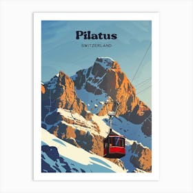 Mount Pilatus Switzerland Digital Travel Art Affiche