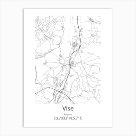 Vise,Belgium Minimalist Map Art Print