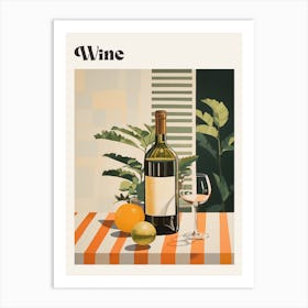 Wine 2 Retro Cocktail Poster Art Print