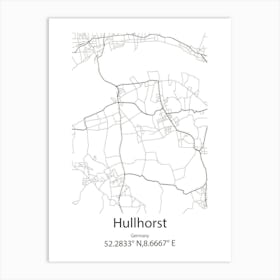 Hullhorst,Germany Minimalist Map Art Print